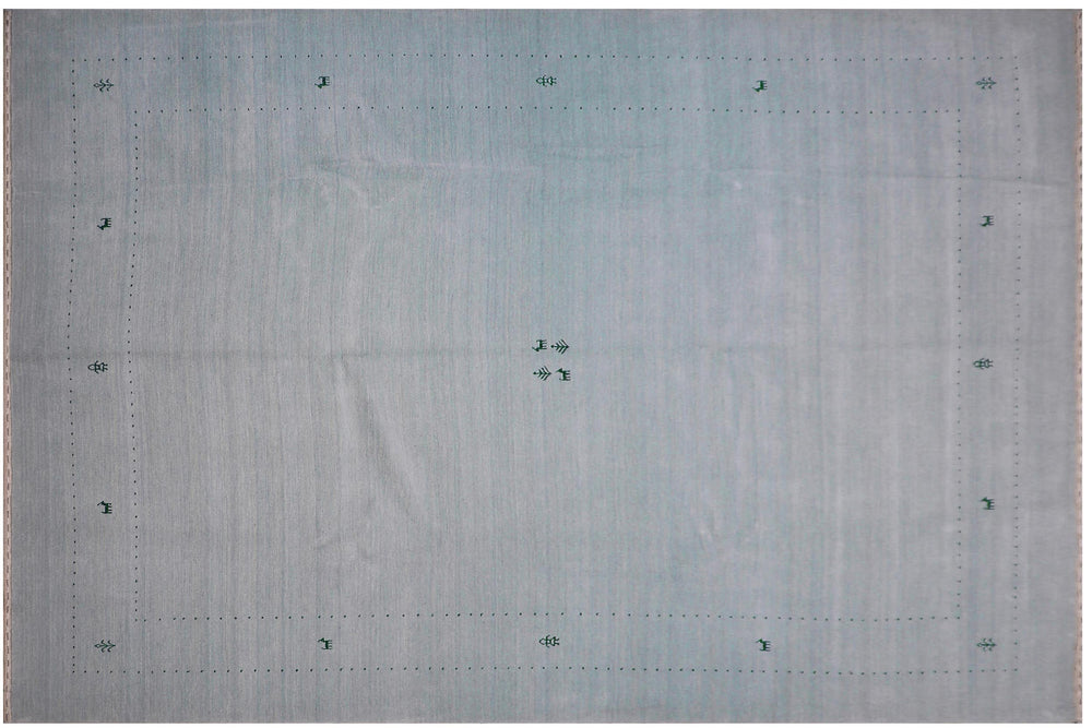 handmade Modern Gabbeh Light Blue Light Blue Hand-made RECTANGLE 100% WOOL area rug 9x12