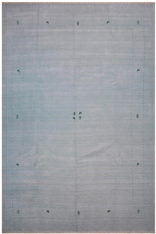 Eclectic Gabbeh Ares Light Blue Wool Rug - 9'1''X12'1''
