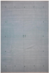 handmade Modern Gabbeh Light Blue Light Blue Hand-made RECTANGLE 100% WOOL area rug 9x12