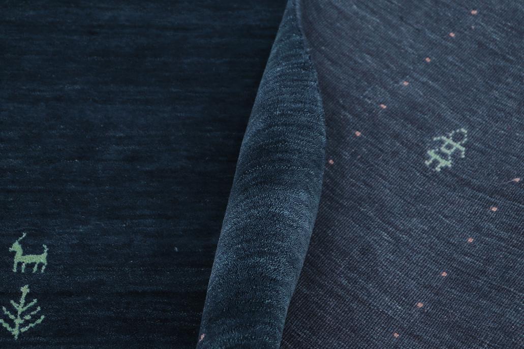 handmade Modern Gabbeh Blue Light Blue Hand-made RECTANGLE 100% WOOL area rug 8x10