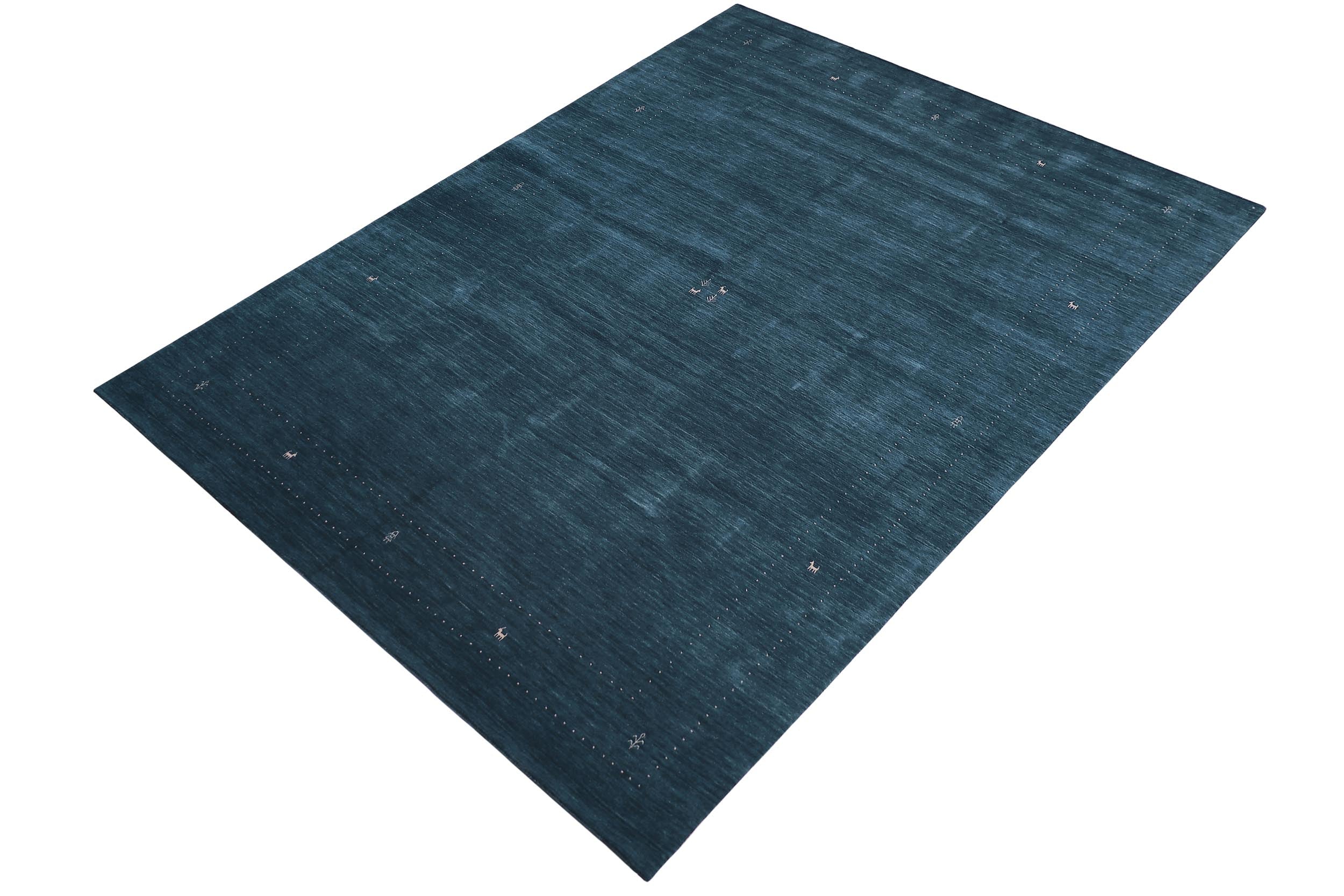 handmade Modern Gabbeh Blue Ivory Hand-made RECTANGLE 100% WOOL area rug 10' x 14'