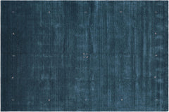 Chic Gabbeh Milan Blue/Ivory Wool Rug - 9'9'' x 13'9''
