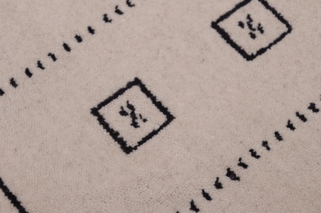 handmade Modern Gabbeh Beige Charcoal Hand-made RECTANGLE 100% WOOL area rug 9x12