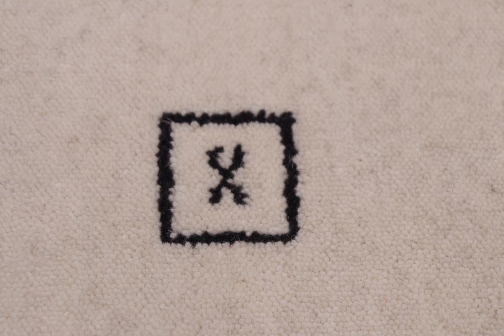 handmade Modern Gabbeh Beige Charcoal Hand-made RECTANGLE 100% WOOL area rug 9x12