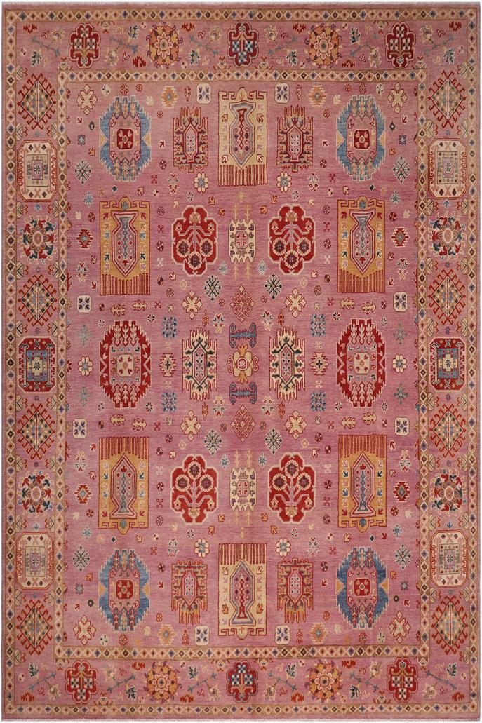 handmade Geometric Kazak Purple Purple Hand-made RECTANGLE 100% WOOL area rug 8' x 10'