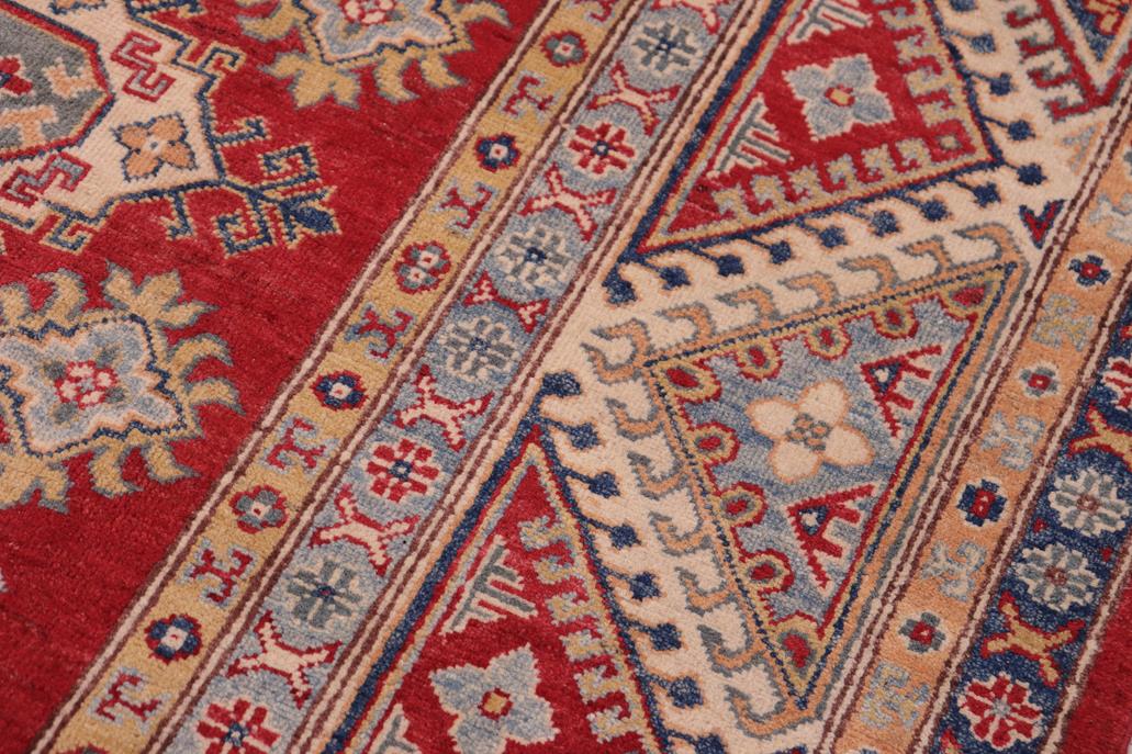 handmade Geometric Kazak Red Ivory Hand-made RECTANGLE 100% WOOL area rug 9' x 12'