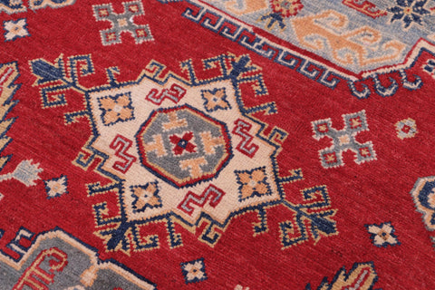 Southwestern Kazak Case Red/Ivory Wool Rug - 9'0''X12'0''