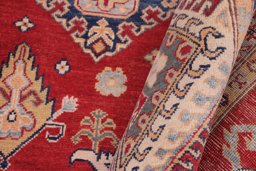 handmade Geometric Kazak Red Ivory Hand-made RECTANGLE 100% WOOL area rug 9' x 12'