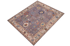 handmade Geometric Kazak Gray Ivory Hand-made RECTANGLE 100% WOOL area rug 8' x 9'