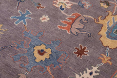handmade Geometric Kazak Gray Ivory Hand-made RECTANGLE 100% WOOL area rug 8' x 9'