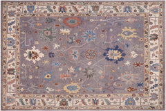handmade Geometric Kazak Gray Ivory Hand-made RECTANGLE 100% WOOL area rug 8'X9'