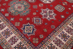 handmade Geometric Kazak Red Ivory Hand-made RECTANGLE 100% WOOL area rug 8' x 10'