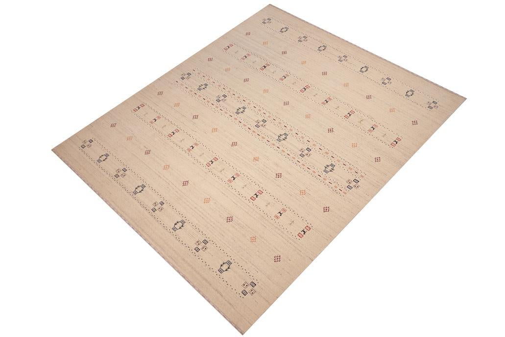 handmade Modern Gabbeh Ivory Ivory Hand-made RECTANGLE 100% WOOL area rug 8x10