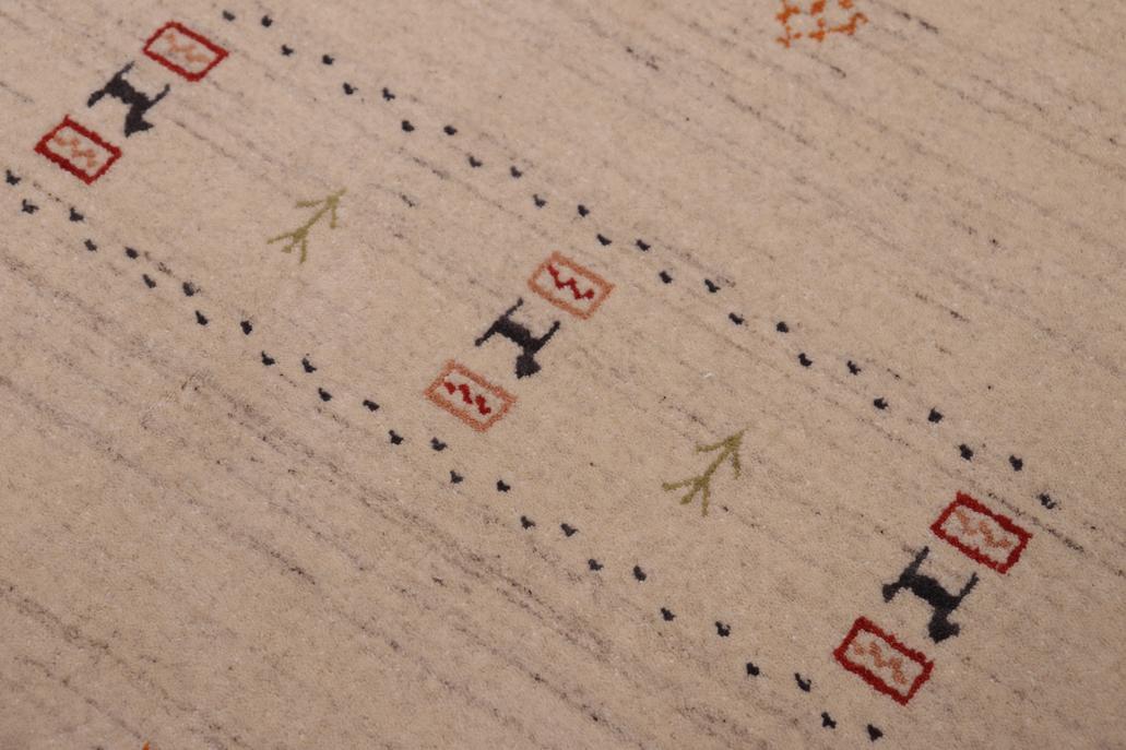 handmade Modern Gabbeh Ivory Ivory Hand-made RECTANGLE 100% WOOL area rug 8x10