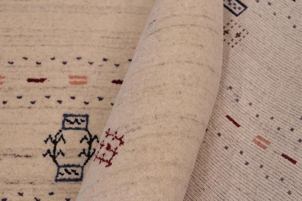 handmade Modern Gabbeh Ivory Ivory Hand-made RECTANGLE 100% WOOL area rug 8x10