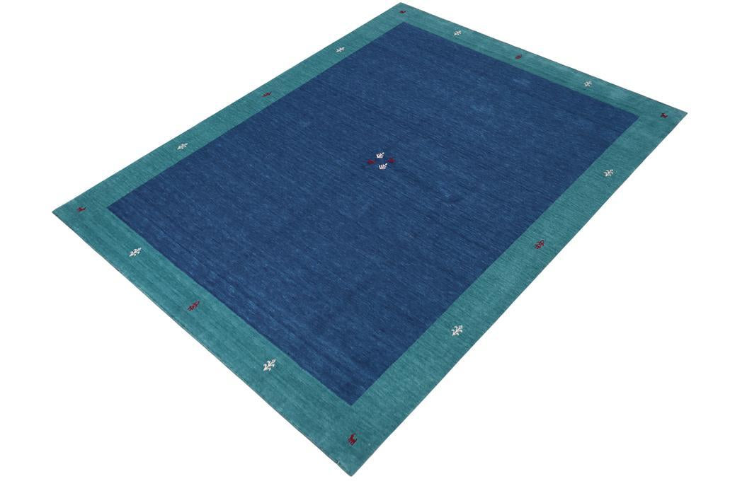 handmade Modern Gabbeh Blue Green Hand-made RECTANGLE 100% WOOL area rug 8x10