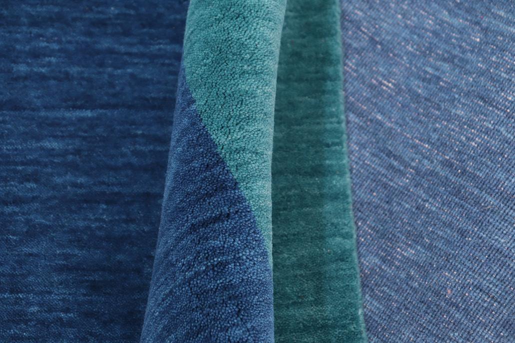 handmade Modern Gabbeh Blue Green Hand-made RECTANGLE 100% WOOL area rug 8x10