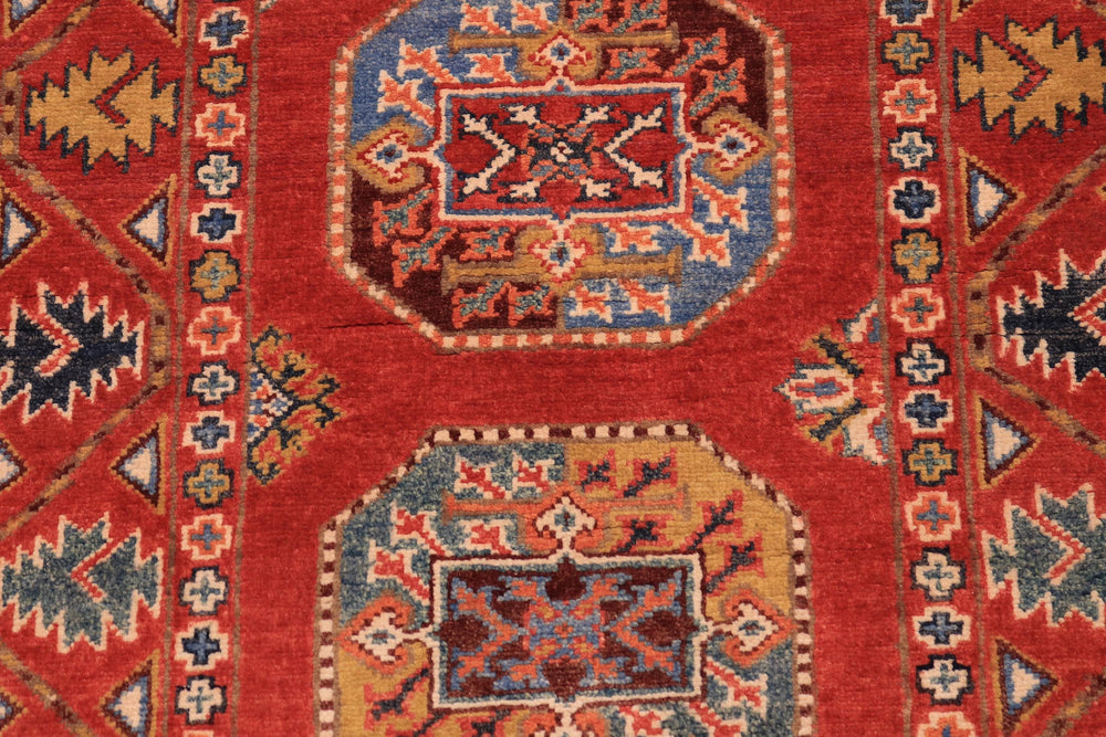handmade Geometric Ersari Rust Rust Hand-made RUNNER 100% WOOL area rug 3' x 6'