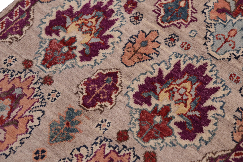 handmade Transitional Caucasian Gray Purple Hand-made RECTANGLE 100% WOOL area rug 2' x 3'