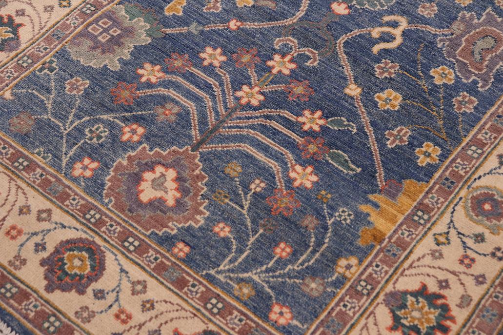 handmade Geometric Kazak Lt. Blue Beige Hand-made RECTANGLE 100% WOOL area rug 4' x 6'