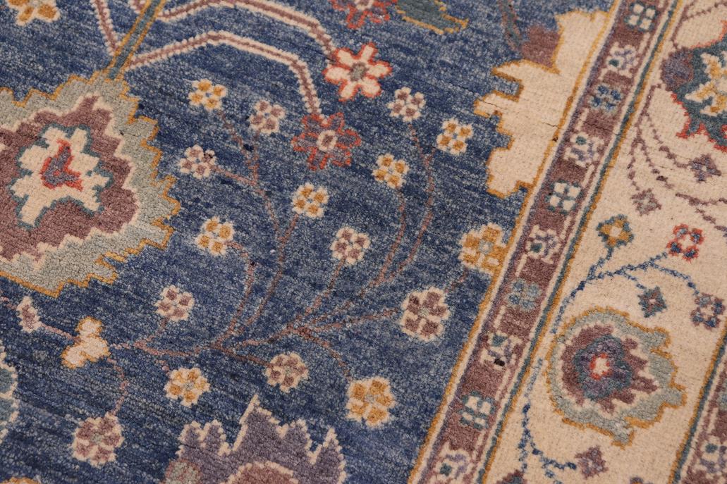 handmade Geometric Kazak Lt. Blue Beige Hand-made RECTANGLE 100% WOOL area rug 4' x 6'