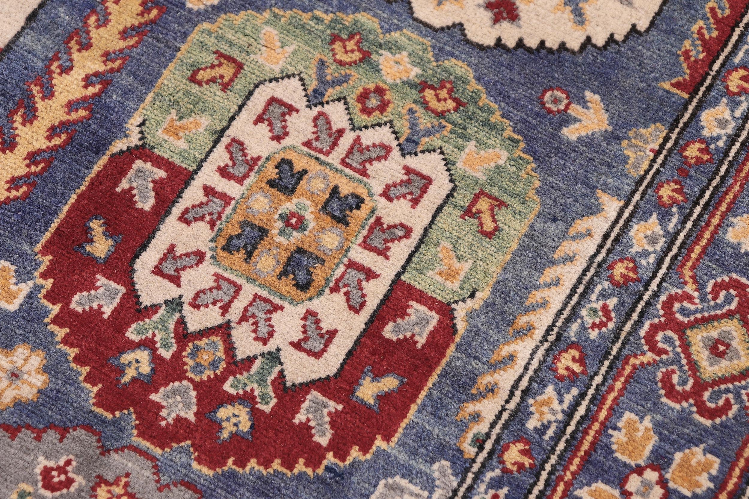 handmade Transitional Kafkaz Lt. Blue Beige Hand-made RECTANGLE 100% WOOL area rug 4' x 6'