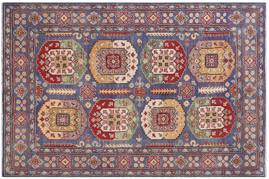 Classic Ziegler Makayla Blue/Beige Wool Rug - 4'0'' x 6'3''