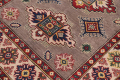 handmade Geometric Kazak Gray Beige Hand-made RECTANGLE 100% WOOL area rug 4' x 6'