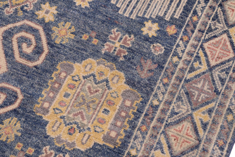 handmade Transitional Kafkaz Lt. Blue Lt. Blue Hand-made RECTANGLE 100% WOOL area rug 4' x 6'