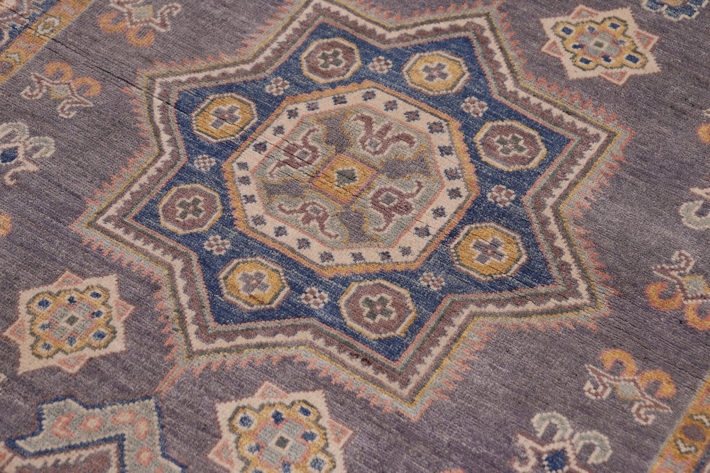 handmade Traditional Kafkaz Gray Lt. Blue Hand-made RECTANGLE 100% WOOL area rug 4' x 6'
