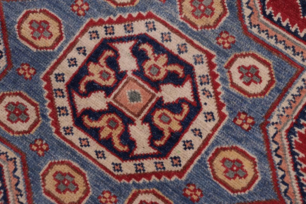 handmade Geometric Kazak Red Beige Hand-made RECTANGLE 100% WOOL area rug 4' x 6'