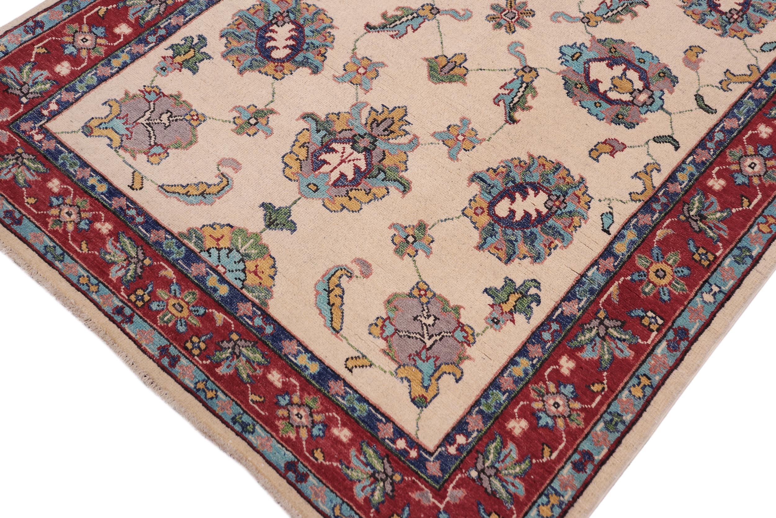 handmade Traditional Kafkaz Lt. Gold Red Hand-made RECTANGLE 100% WOOL area rug 4x6