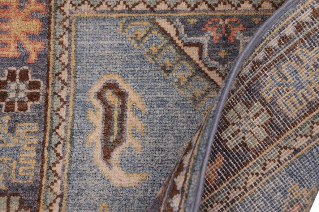 handmade Geometric Kazak Lt. Blue Gray Hand-made RECTANGLE 100% WOOL area rug 2' x 3'