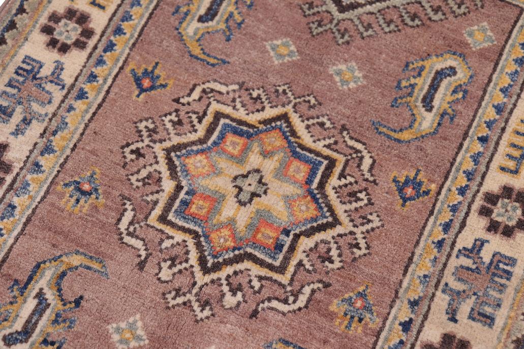 handmade Geometric Kazak Lt. Brown Beige Hand-made RECTANGLE 100% WOOL area rug 2' x 3'