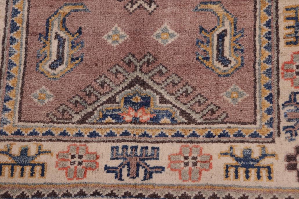 handmade Geometric Kazak Lt. Brown Beige Hand-made RECTANGLE 100% WOOL area rug 2' x 3'