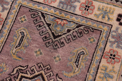 handmade Geometric Kazak Lt. Brown Beige Hand-made RECTANGLE 100% WOOL area rug 2'X3'