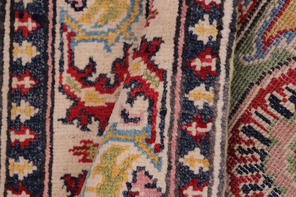 handmade Geometric Kazak Lt. Green Beige Hand-made RECTANGLE 100% WOOL area rug 2' x 3'