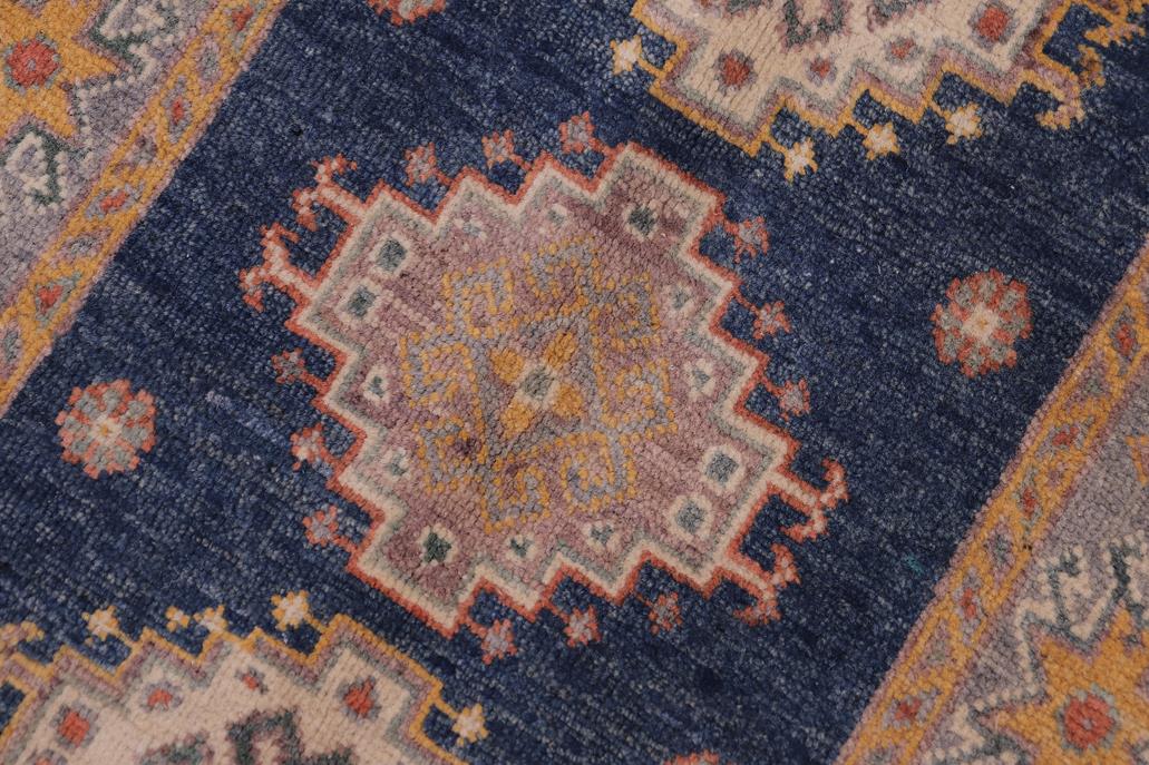 handmade Geometric Kazak Blue Gray Hand-made RECTANGLE 100% WOOL area rug 2' x 3'