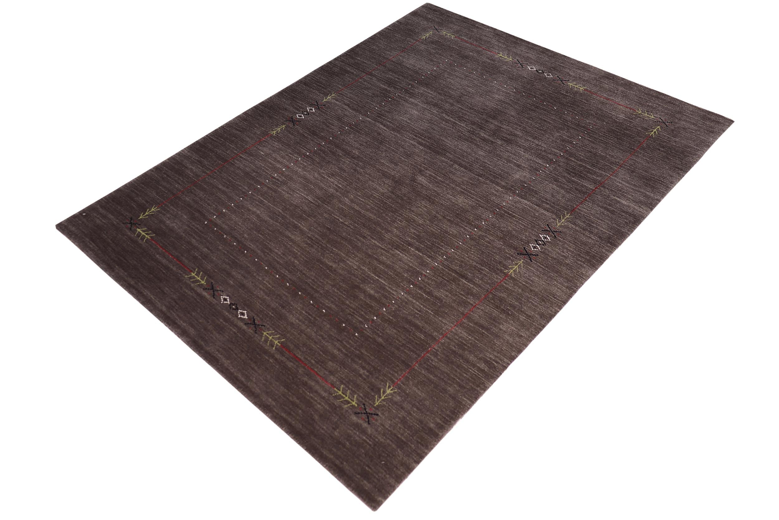 handmade Modern Gabbeh Black Black Hand-made RECTANGLE 100% WOOL area rug 8' x 10'