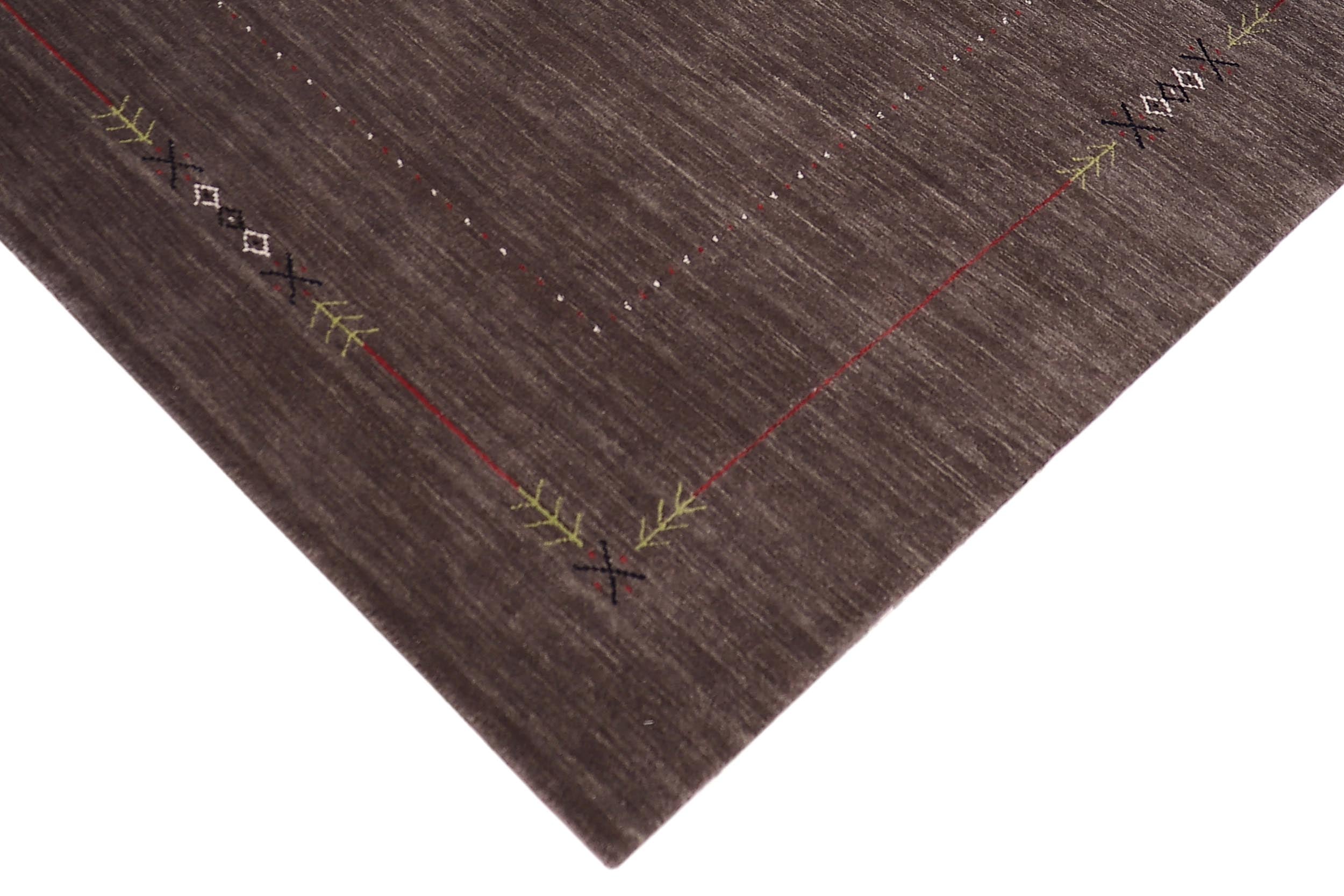 handmade Modern Gabbeh Black Black Hand-made RECTANGLE 100% WOOL area rug 8' x 10'