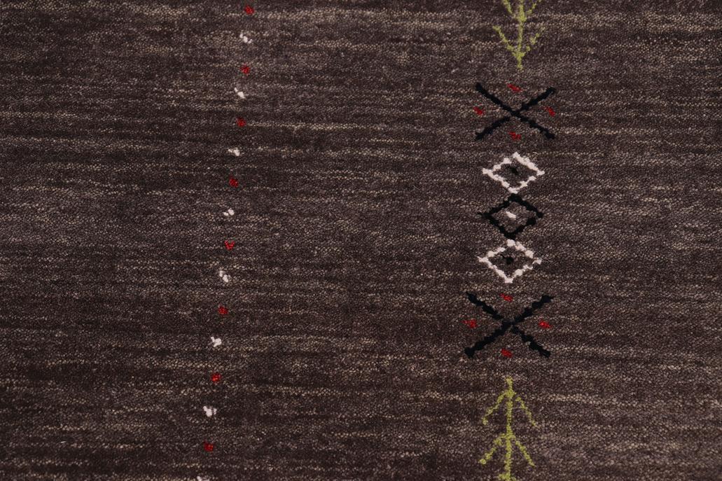 handmade Modern Gabbeh Gray Gray Hand-made RECTANGLE 100% WOOL area rug 5x8