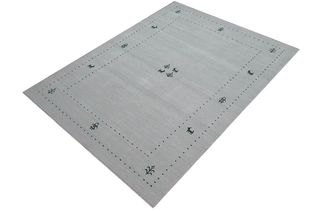 handmade Modern Gabbeh Light Blue Light Blue Hand-made RECTANGLE 100% WOOL area rug 4x6