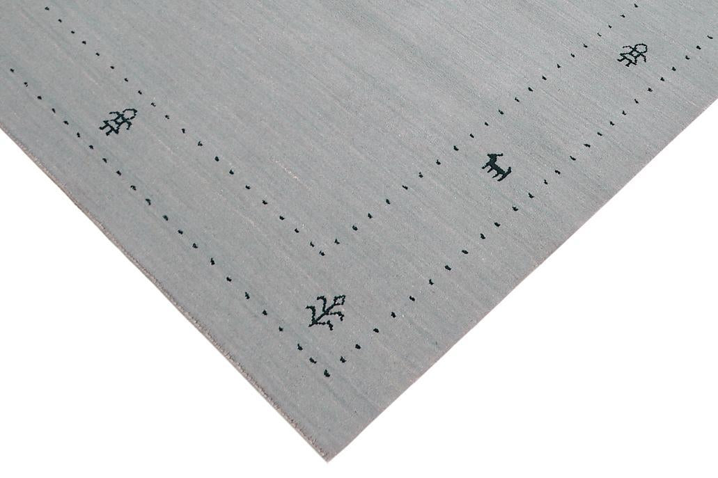 handmade Modern Gabbeh Light Blue Light Blue Hand-made RECTANGLE 100% WOOL area rug 4x6