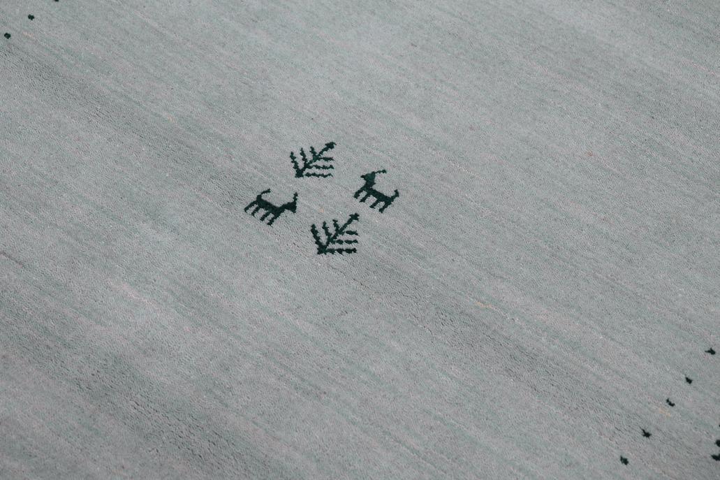 handmade Modern Gabbeh Light Blue Light Blue Hand-made RECTANGLE 100% WOOL area rug 4x6