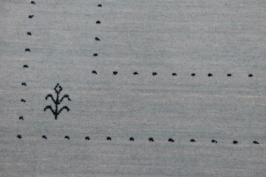 handmade Modern Gabbeh Light Blue Light Blue Hand-made RECTANGLE 100% WOOL area rug 4x6