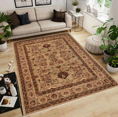handmade Traditional Kafkaz Taupe Tan Hand Knotted RECTANGLE 100% WOOL area rug 9 x 12