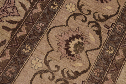 handmade Traditional Kafkaz Taupe Tan Hand Knotted RECTANGLE 100% WOOL area rug 9x12