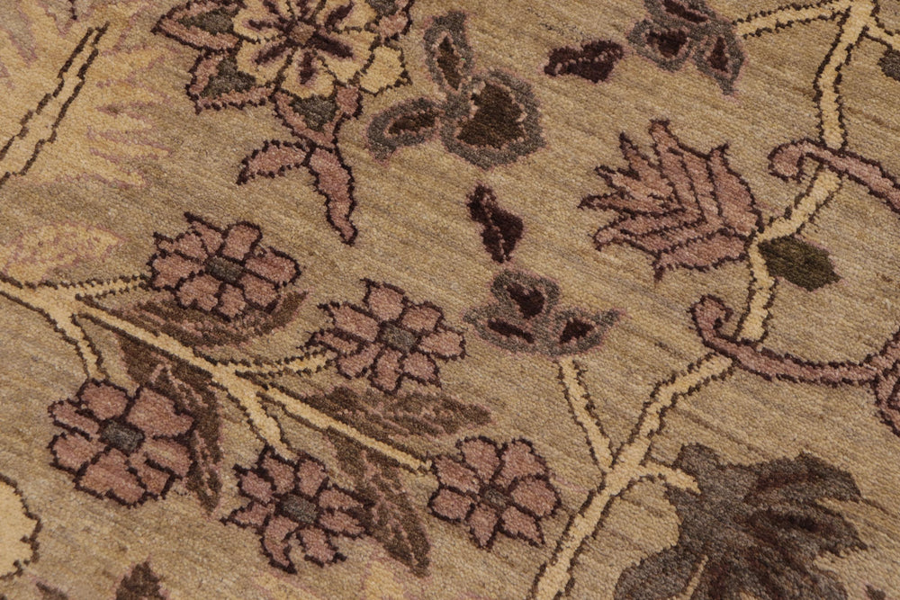 handmade Traditional Kafkaz Taupe Tan Hand Knotted RECTANGLE 100% WOOL area rug 9x12