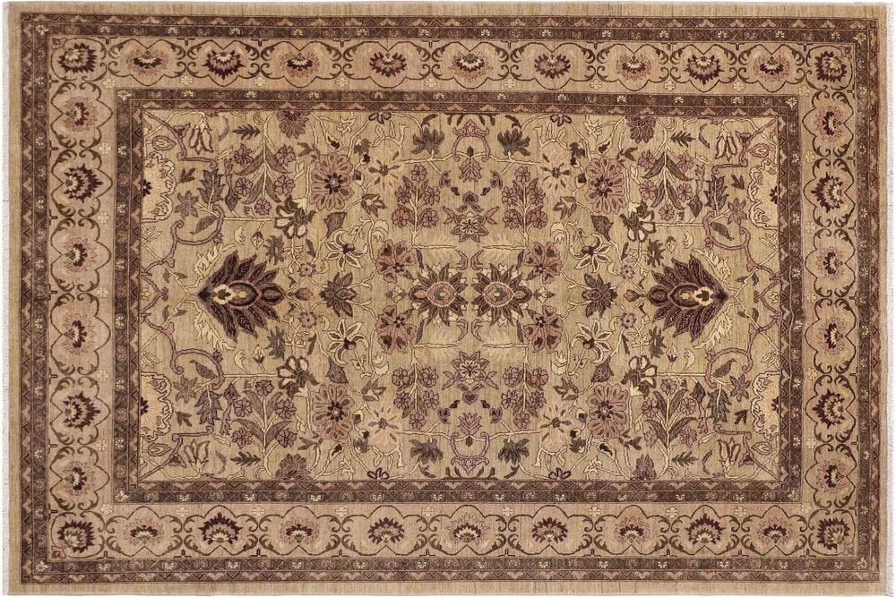 handmade Traditional Kafkaz Taupe Tan Hand Knotted RECTANGLE 100% WOOL area rug 9x12