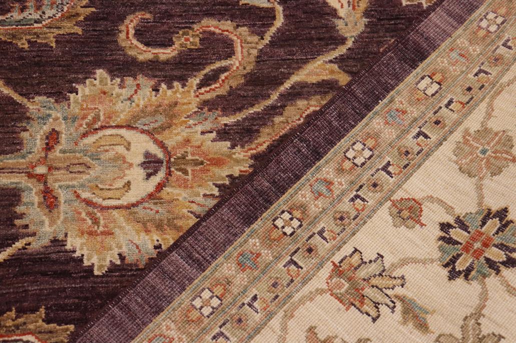 handmade Traditional Kafkaz Purple Beige Hand Knotted RECTANGLE 100% WOOL area rug 9 x 12